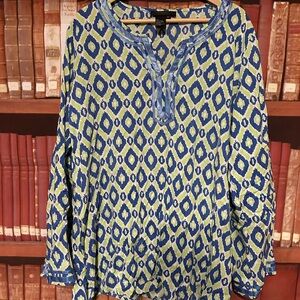 Twiggy London bold patterned geometric tunic top XL